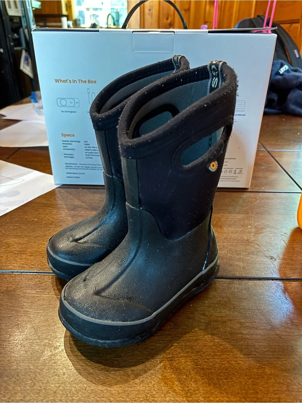Bogs Kids Classic Handle Waterproof Rubber Snow Boots